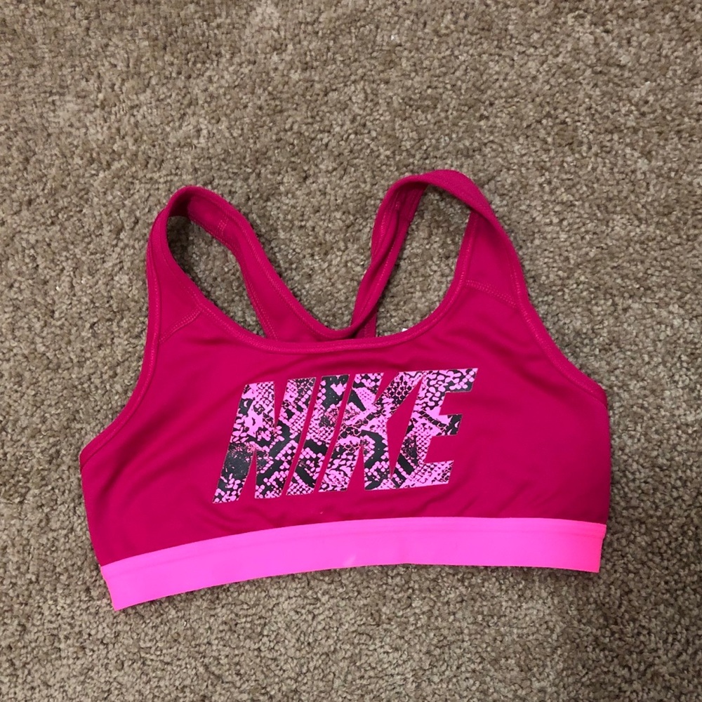 Pink nike sports bra